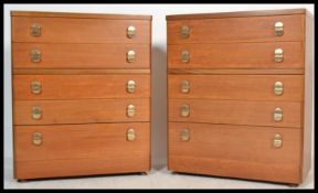 Stag Furniture - A pair of vintage retro 20th century chests of drawers in the Cantata range