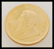A South Africa Krugerrand 1981 1oz fine gold coin.