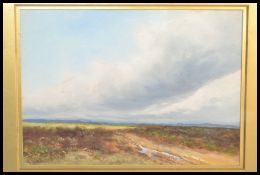 A Wallis. An English school moors scene oil painting  being signed to the corner, framed and glazed.