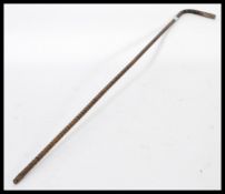 A late 19th / early 20th Century silver hallmarked ( hallmarks rubbed) walking / promenade cane,