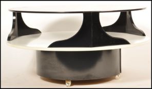 A 1970's retro vintage minimalist round coffee tab