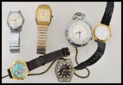 A group of vintage watches to include Smiths, Smiths pocket watch, Fero Feldmann, Zeon etc. Please