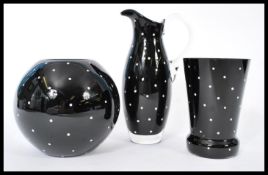 Three pieces of vintage 20th century studio glass