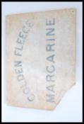 A vintage 20th Century white marble point of sale advertising counter top tray bearing script in