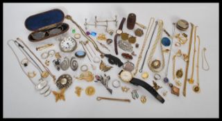 A good collection of vintage costume jewellery dating from the early 20th century to include