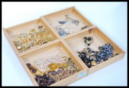 A good collection of vintage 20th Century costume jewellery to include glass beaded necklaces,