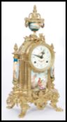 A good French style mantel clock with movement by Franz Hermle, Germany, striking on a bells with