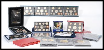 A collection of boxed Royal Mint coin sets to include 2006. 2007, two 2000, 2001, 1997, 1996,