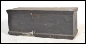 A vintage ebonised sailors pine toolbox with a selection of vintage wood working tools please