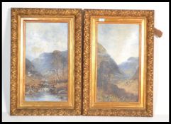 A pair of early 20th century English school oil on board paintings of Scottish highland scenes