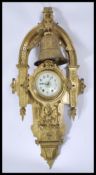 An exceptional 19th century large Cartel French bell clock. Of large heavy gilded brass with