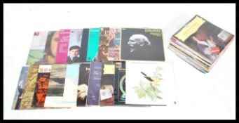 A collection of vinyl Long Play / LP vinyl classical record albums featuring many composers and