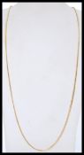 A hallmarked 18ct gold herringbone link necklace chain having a bolt ring clasp. Chain weighs 19.2