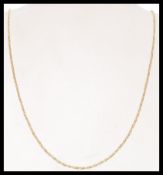 A hallmarked 18ct gold herringbone twist necklace chain having a bolt ring clasp. Weighs 6.6 grams.