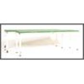 A pair of vintage 20th century Lilo / Tennis sports benches, raised on a metal tubular frame