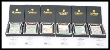A set of six Guinness advertising ceramic pin trays each featuring Bateman Cartoons. Includes Pebble