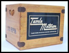 A vintage style record storage box for 33rpm records having notation for Tamla Motown. Measures 24