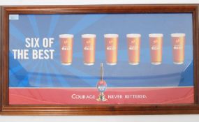 BREWERIANA Original Pub large, framed, wall advertising sign for Courage beer 