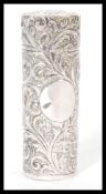 A 19th century Victorian silver hallmarked perfume scent bottle phial having chased foliage scroll