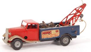 RARE VINTAGE TRIANG MINIC CLOCKWORK TINPLATE BREAKDOWN LORRY