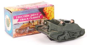RARE HONG KONG ' TAT ' MADE FRICTION DRIVE MILITARY TRACK CARRIER