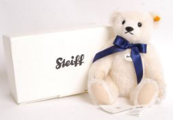 GERMAN STEIFF BOXED WHITE MOHAIR TEDDY BEAR