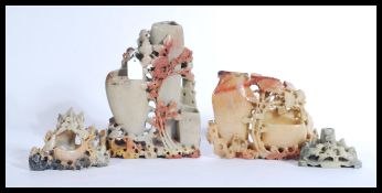 A group of four early 20th century Chinese hand ca