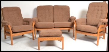 A vintage retro 20th century Ercol three piece sui
