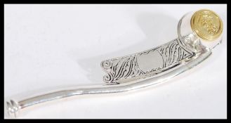 A sterling silver two tone gilt Bosons ship whistl
