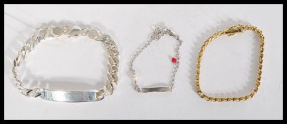 A  heavy hallmarked silver curb link chain bracele