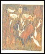 A retro 20th Century framed and glazed watercolour