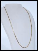 A hallmarked 9ct gold box link chain necklace havi