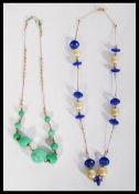 Two early 20th century Czech bead necklaces one ha