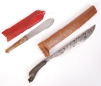 KIKUYU TRIBAL DAGGER AND MALAYSIAN GOLOK KNIFE