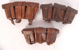 WWI GERMAN INFANTRY UNIFORM LEATHER AMMUNITION POUCHES