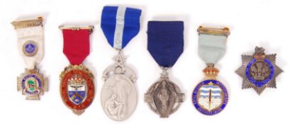 COLLECTION OF ANTIQUE SILVER MASONIC MEDALS - WWI INTEREST