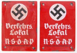 WWII SECOND WORLD WAR NAZI PARTY N.S.D.A.P ENAMEL SIGNS