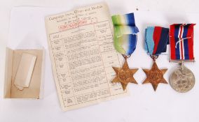 WWII MEDAL GROUP - ATLANTIC STAR, WAR MEDAL & 39-45 STAR