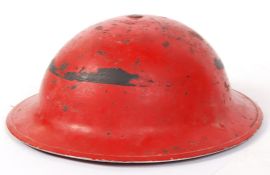 WWII SECOND WORLD WAR CIVIL DEFENCE BRODIE RED STEEL HELMET