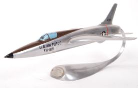 ALUMINIUM SCALE MODEL OF A 40105/FH-105 US AIR FORCE JET