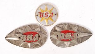 VINTAGE BSA MOTORCYCLE BADGES / PLAQUES