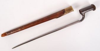 19TH CENTURY BROWN BESS RIFLE BAYONET & SCABBARD
