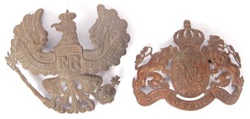 FIRST WORLD WAR WWI GERMAN / PRUSSIAN PICKELHAUBE BADGES