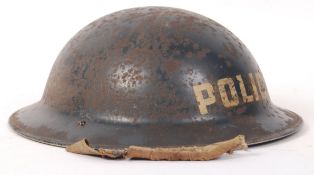 WWII SECOND WORLD WAR ' POLICE ' STEEL HELMET