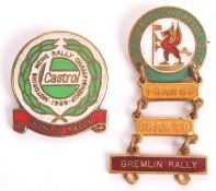 20TH CENTURY WELSH GREMLIN RALLY MOTORCAR BADGES