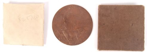 WWI FIRST WORLD WAR DEATH PENNY / PLAQUE COIN