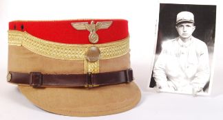 ORIGINAL WWII GERMAN NAZI KEPI / PEAKED HAT WITH PROVENANCE