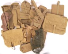 ASSORTED WWII BRITISH UNIFORM WEBBING & ACCESSORIES