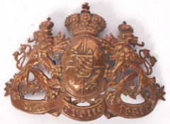 WWI FIRST WORLD WAR PRUSSIAN / GERMAN PICKELHAUBE PLAQUE / BADGE