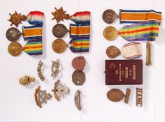 RARE WWI FATHER & TWO SONS MEDAL GROUPS & PERSONAL EFFECTS